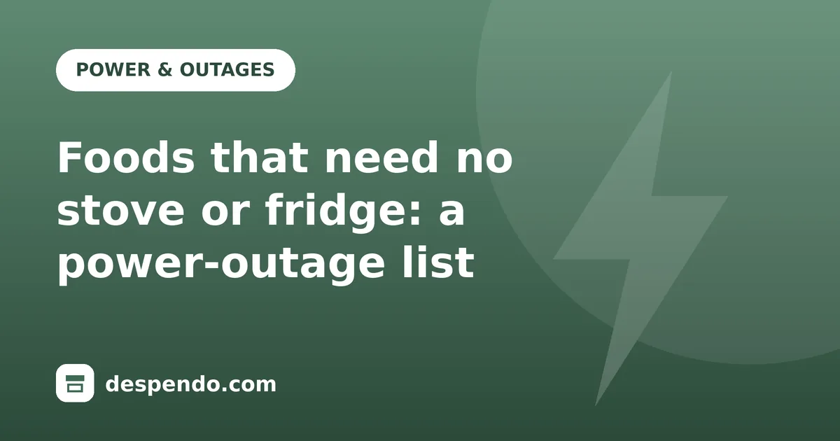Cover: Foods that need no stove or fridge: a power-outage list
